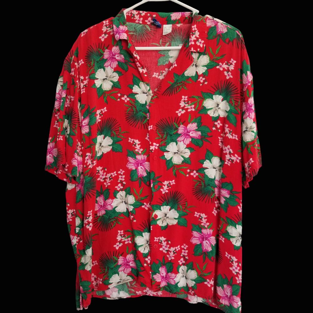 Divided H&M Hawaiian Tropical Print Shirt L